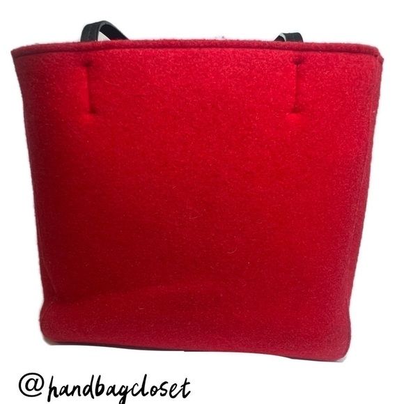 Kate Spade Baby It’s Its Cold Outside Red Wool Tote ⛄️❄️ Rare Bag - Picture 5 of 10